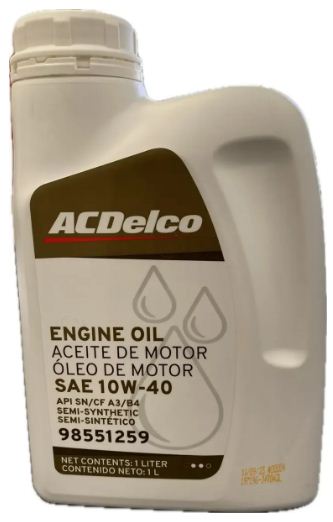 ACEITE ACDELCO 10W40 SN/CF SEMI-SINTETICO 1 LITRO