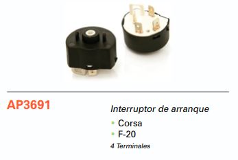 CONTACTOR ARRANQUE PAULUCCI CHEVROLET CORSA D20 4 TERMINALES