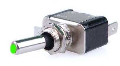 LLAVE TECLA 1 PUNTO UNIVERSAL PALANCA CON LED 12V VERDE
