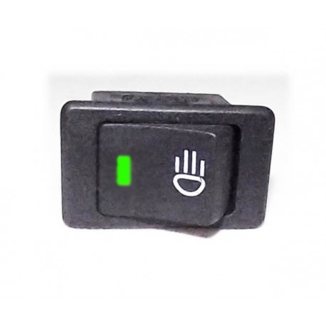 LLAVE TECLA PARA EMBUTIR UNIVERSAL RECTANGULAR 22x39 CON LED VERDE