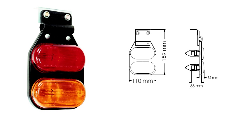 JUEGO FAROS BAIML FLEXIBLES 1035EFL2  ROJO AMBAR