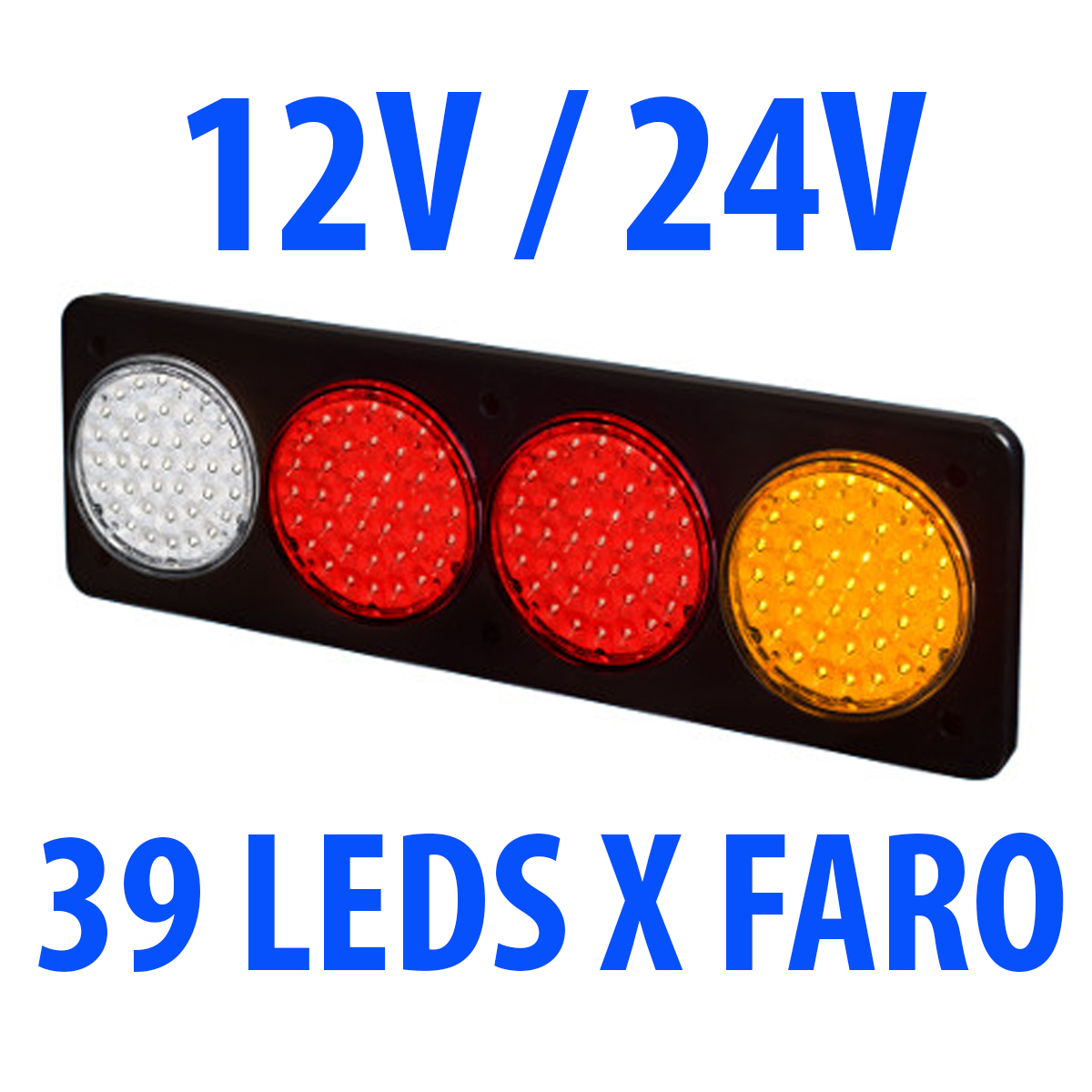 FARO BAIML 39 LED  C/PANEL FRENTE 12/24V CRISTAL ROJO ROJO AMBAR