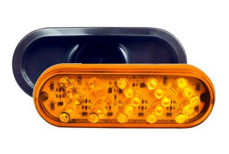 FARO BAIML 25 LEDS BIVOLTAJE 12/24V AMBAR CON ARO FLEXIBLE FUNCION SECUENCIAL DE DIRECCION