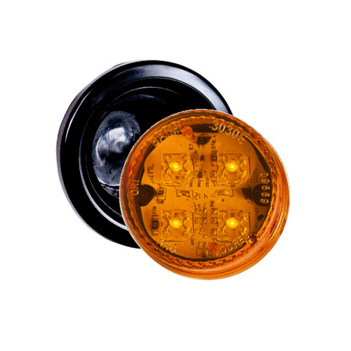 FARO BAIML 4 LEDS BIVOLTAJE 12/24V AMBAR CON ARO FLEXIBLE