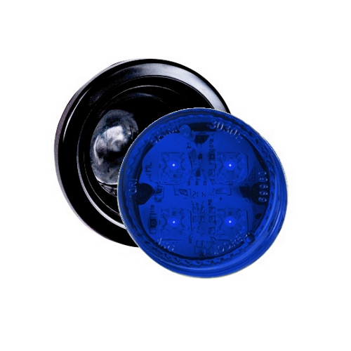FARO BAIML 4 LEDS BIVOLTAJE 12/24V AZUL CON ARO FLEXIBLE
