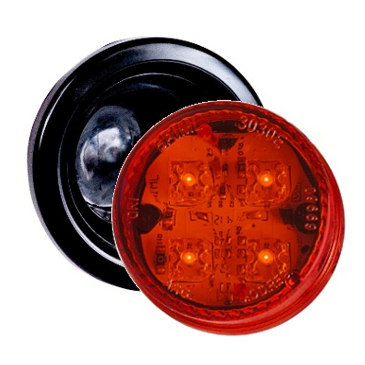 FARO BAIML 4 LEDS BIVOLTAJE 12/24V ROJO CON ARO FLEXIBLE
