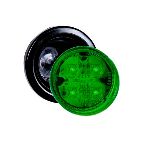 FARO BAIML 4 LEDS BIVOLTAJE 12/24V VERDE CON ARO FLEXIBLE