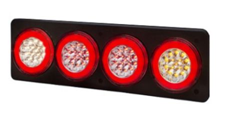 FARO BAIML 3300E C/PANEL DE FRENTE 12/24V CRISTAL ROJO ROJO AMBAR