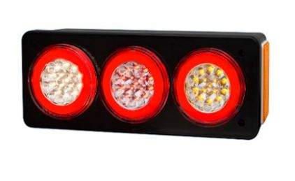 FARO BAIML 3300E C/CAJA 12/24V CRISTAL ROJO AMBAR LADO DERECHO